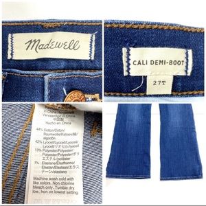 Madewell Cali Demi-Boot High Rise Jeans 27 Tall